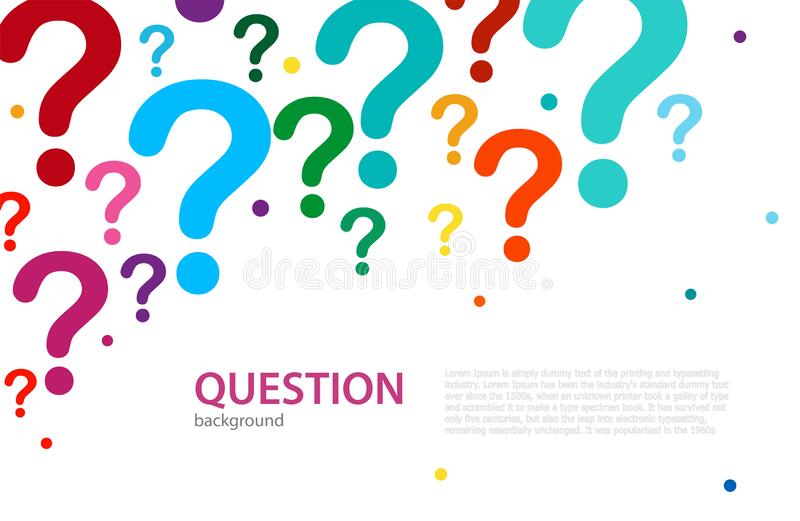 faq banner asking questions ask help vector illustration color background rainbow question mark random large small 238596439