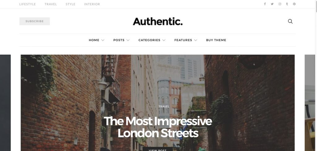 authentic lifestyle blog magazine wordpress theme CL