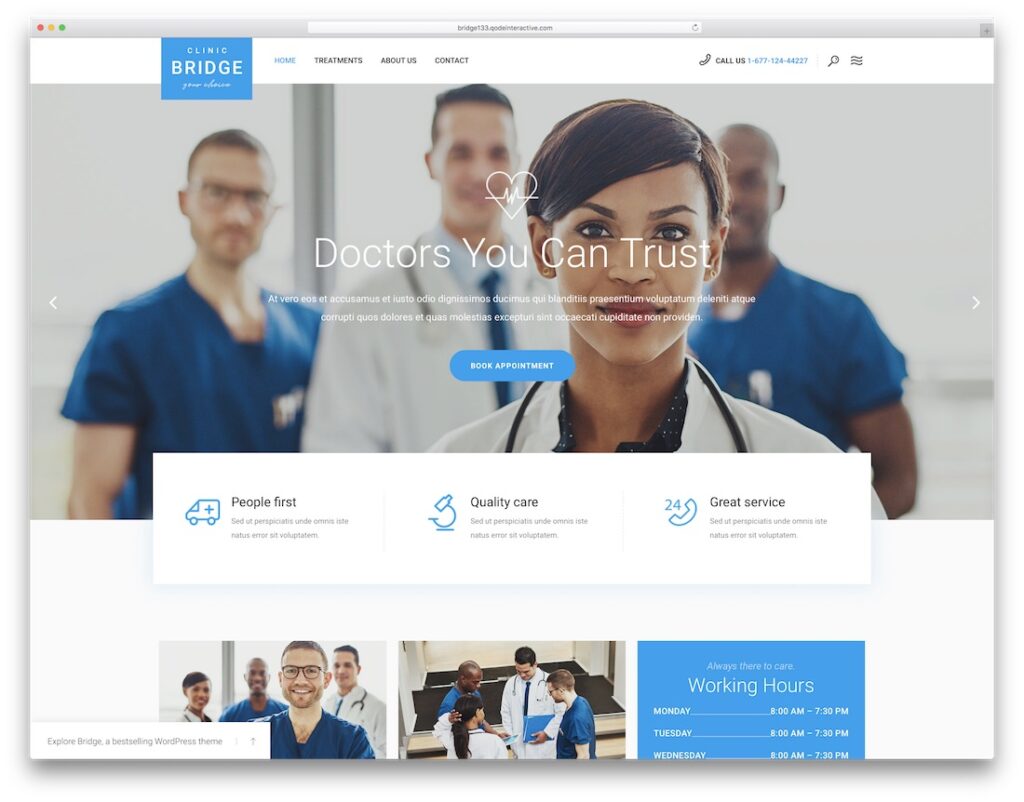 bridge health medical wordpress theme