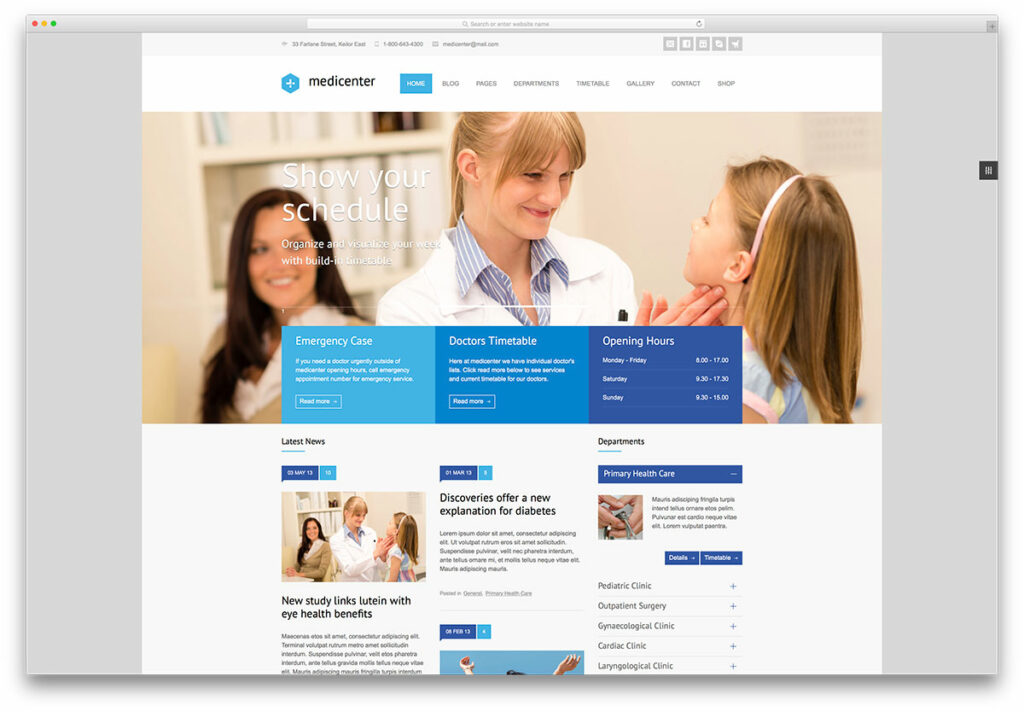 medicalcenter unique wordpress theme