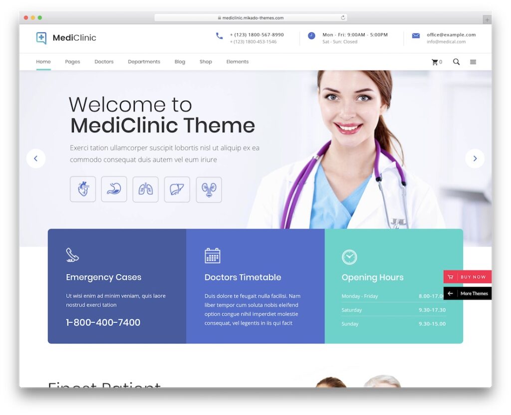 mediclinic health medical wordpress theme