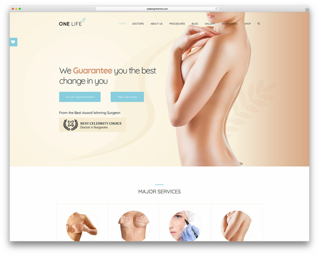 onelife plastic surgery wordpress theme